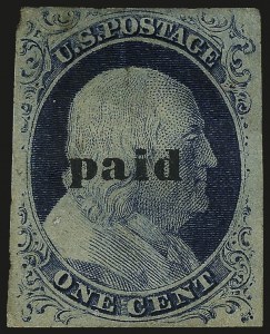 Sale 984, Lot 86, 1c 1851-56 Issue (Scott 5-9)