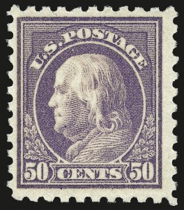 Sale 984, Lot 909, 1916-17 Issues (Scott 461-480), 50c Light Violet (477) Sale 984, Lot 909, 1916-17 Issues (Scott 461-480)