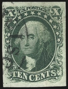 Sale 992, Lot 2054, 10c and 12c 1851-56 Issue (Scott 13-17)