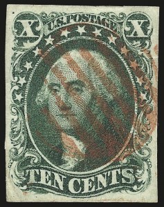 Sale 992, Lot 2059, 10c and 12c 1851-56 Issue (Scott 13-17)