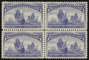 Sale 992, Lot 2288, 1893 Columbian Issue (1c thru 8c, Scott 230-236), 4c Columbian (233) Sale 992, Lot 2288, 1893 Columbian Issue (1c thru 8c, Scott 230-236)