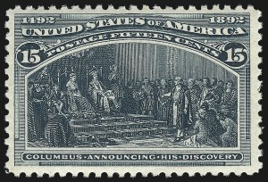 Sale 992, Lot 2298, 1893 Columbian Issue (10c thru $1.00, Scott 237-241)