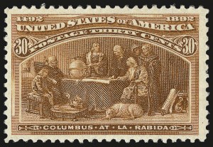 Sale 992, Lot 2300, 1893 Columbian Issue (10c thru $1.00, Scott 237-241)