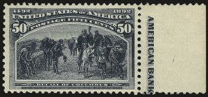 Sale 992, Lot 2308, 1893 Columbian Issue (10c thru $1.00, Scott 237-241)
