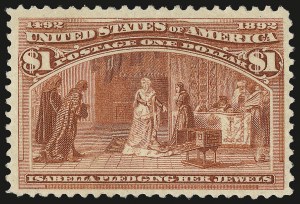 Sale 992, Lot 2310, 1893 Columbian Issue (10c thru $1.00, Scott 237-241)
