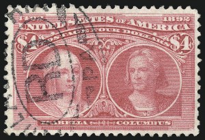 Sale 992, Lot 2338, 1893 Columbian Issue ($2.00 thru $5.00, Scott 242-245)