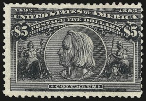 Sale 992, Lot 2342, 1893 Columbian Issue ($2.00 thru $5.00, Scott 242-245), $5.00 Columbian (245) Sale 992, Lot 2342, 1893 Columbian Issue ($2.00 thru $5.00, Scott 242-245)