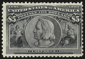Sale 992, Lot 2344, 1893 Columbian Issue ($2.00 thru $5.00, Scott 242-245)