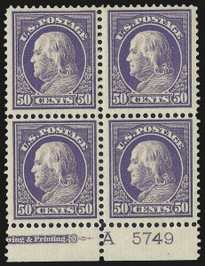 Sale 992, Lot 2471, 1912-14 Washington-Franklin Issue (Scott 405-423)