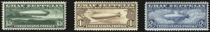Sale 992, Lot 2582, Air Post Graf Zeppelin Issue (Scott C13-C15)
