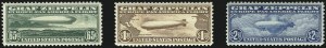 Sale 992, Lot 2583, Air Post Graf Zeppelin Issue (Scott C13-C15)