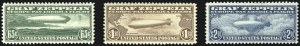 Sale 992, Lot 2585, Air Post Graf Zeppelin Issue (Scott C13-C15)