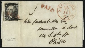 Sale 993, Lot 1, New York Postmasters Provisional