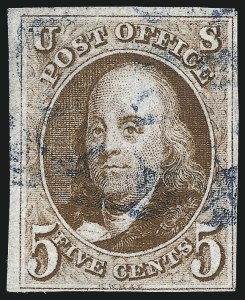 Sale 993, Lot 103, 5c 1847 Issue - Orange Brown