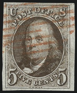 Sale 993, Lot 121, 5c 1847 Issue - Double Transfers