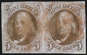 Sale 993, Lot 127, 5c 1847 Issue - Double Transfers