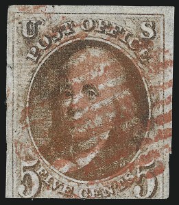 Sale 993, Lot 134, 5c 1847 Issue - Double Transfers