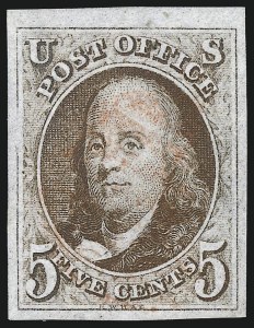 Sale 993, Lot 137, 5c 1847 Issue - Recut Left Frameline