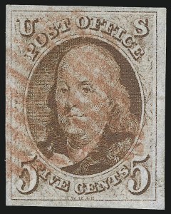 Sale 993, Lot 139, 5c 1847 Issue - Recut Left Frameline