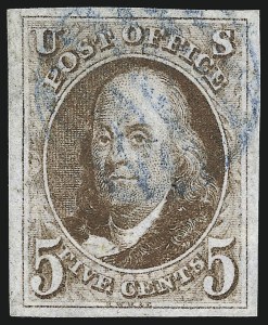 Sale 993, Lot 144, 5c 1847 Issue - Recut Left Frameline