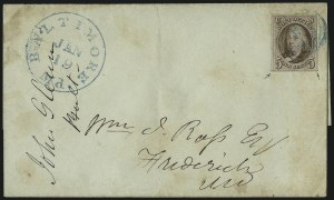 Sale 993, Lot 153, 5c 1847 Issue - Recut Left Frameline