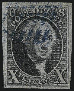 Sale 993, Lot 170, 10c 1847 Issue - Harelip Flaw, Double Transfers