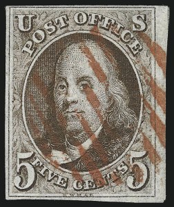 Sale 993, Lot 29, 5c 1847 Early Issues and Dark Brown Shades