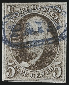 Sale 993, Lot 33, 5c 1847 Early Issues and Dark Brown Shades