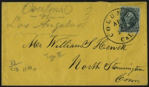 Sale 993, Lot 373, 10c 1857-60 Issue On Cover