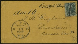 Sale 993, Lot 376, 10c 1857-60 Issue On Cover