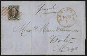 Sale 993, Lot 42, 5c 1847 Issue - Blackish Brown