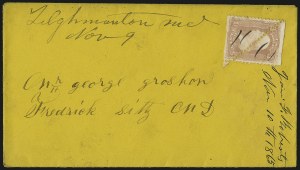 Sale 993, Lot 437, 1861-66 Issue On Cover (Scott 63-65)