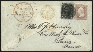 Sale 993, Lot 443, 1861-66 Issue On Cover (Scott 63-65)