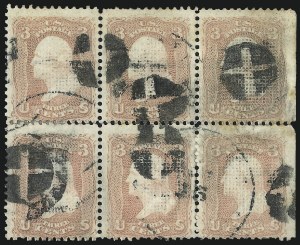 Sale 993, Lot 453, 1867-68 Grilled Issue (A thru D Grills)