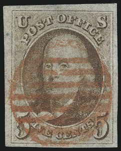 Sale 993, Lot 48, 5c 1847 Issue - Red Brown Shades