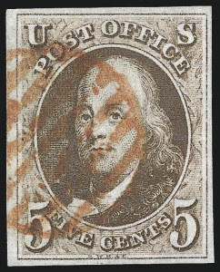 Sale 993, Lot 50, 5c 1847 Issue - Red Brown Shades