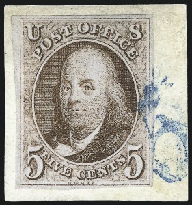 Sale 993, Lot 58, 5c 1847 Issue - Red Brown Shades