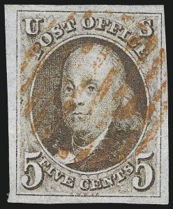 Sale 993, Lot 60, 5c 1847 Issue - Red Brown Shades