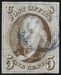Sale 993, Lot 66, 5c 1847 Issue - Red Brown Shades