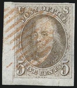 Sale 993, Lot 69, 5c 1847 Issue - Red Brown Shades