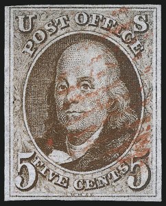 Sale 993, Lot 76, 5c 1847 Issue - Red Brown Shades