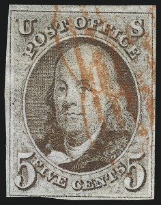 Sale 993, Lot 81, 5c 1847 Issue - Red Brown Shades