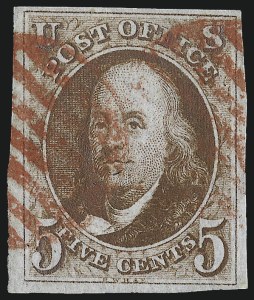 Sale 993, Lot 93, 5c 1847 Issue - Orange Brown