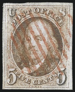 Sale 993, Lot 98, 5c 1847 Issue - Orange Brown