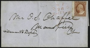 Sale 996, Lot 3012, 1851 3c Orange Brown - Sheet Margins and Imprints