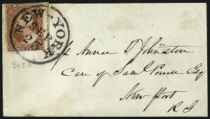 Sale 996, Lot 3020, 1851 3c Orange Brown - Sheet Margins and Imprints