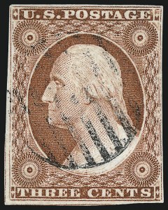 Sale 996, Lot 3022, 1851 3c Orange Brown