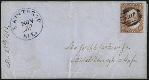 Sale 996, Lot 3026, 1851 3c Orange Brown