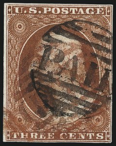 Sale 996, Lot 3029, 1851 3c Orange Brown