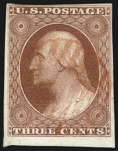 Sale 996, Lot 3030, 1851 3c Orange Brown